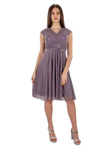 STRABELLO CERIMONIA Abito Cerimonia Corto Per Signora In Chiffon Glitterato