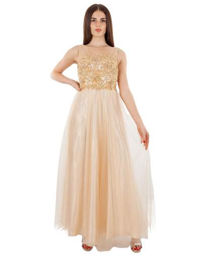 Abito lungo elegante cerimonia donna stile principessa
