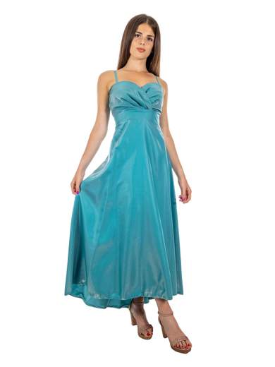 Vestito lungo elegante da cerimonia con spalline stile impero