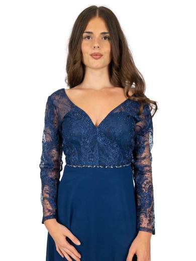 Abito lungo cerimonia manica lunga per mamma sposa o sposo