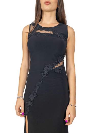 Vestito Lungo con Spacco a Sirena Elegante da Sera Femminile