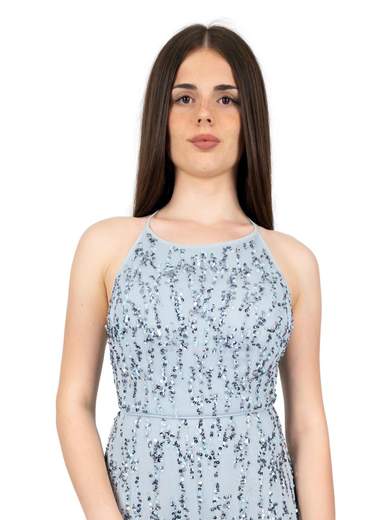 Frank Lyman Abito Lungo Elegante Cerimonia Donna Con Scollo Americana
