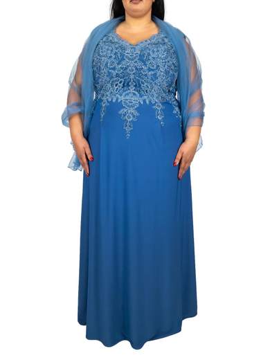 Abito stile impero taglie forti lungo elegante da cerimonia