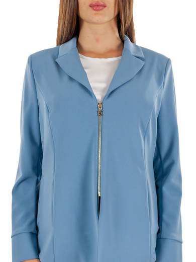 KITANA Blazer Donna Curvy Con Zip Giacca Elegante In Crepe Sfoderata