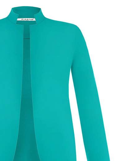 KITANA Blazer Lungo Donna Giacca Elegante Curvy Aperta In Crepe