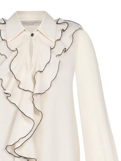 Blusa elegante donna per cerimonia con collo Jabot
