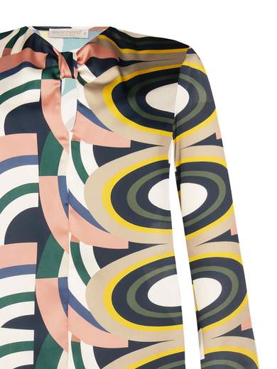 Blusa manica lunga in satin optical