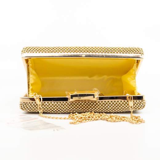 Borsetta da cerimonia a gioiello oro elegante rigida a mano