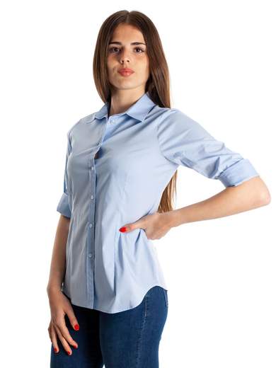 CAMICIA DONNA MANICHE LUNGHE OXFORD IN COTONE
