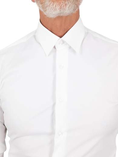 Camicia uomo slim fit bianca collo italiano elegante classica