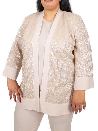 Elegant Plus Size Women’s Outfit in Crepe and Sequins