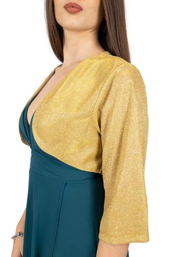 STRABELLO CERIMONIA Coprispalle Elegante Bolerino Per Cerimonia Corto Donna Lurex