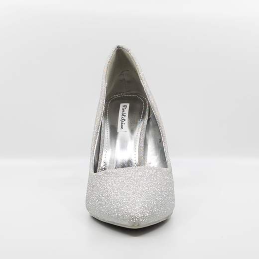 Décolleté argento glitter tacco lucido cm 11 e mezzo 8380