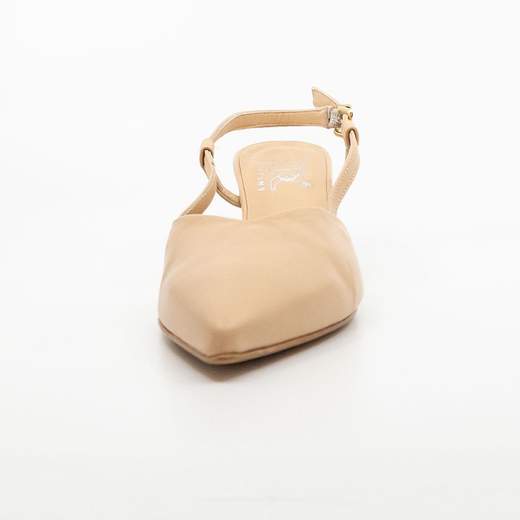 Decollete beige cerimonia tacco medio largo con cinturino