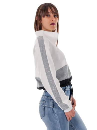 STRABELLO Felpa corta donna con zip MDL1006