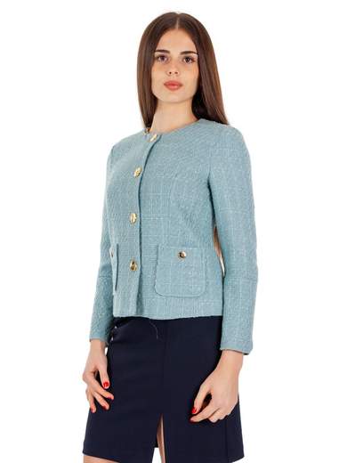 CARMEN Giacca Donna Classica Girocollo Con Bottoni E Tasche
