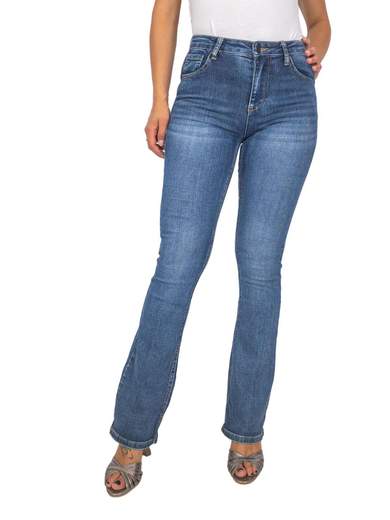 MISS BONBON Jeans A Zampa Donna Push Up Bootcut Scampanati Elasticizzati
