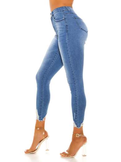 Jeans vita alta skinny push up stretti estivo elasticizzati