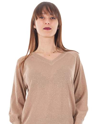 STRABELLO Maglia Lurex Donna Manica Lunga Estiva Scollo A V Online