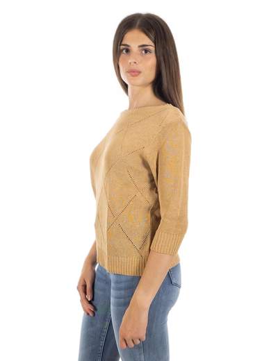 STRABELLO Maglia Scollo A Barchetta Donna Maniche Tre Quarti Di Cotone