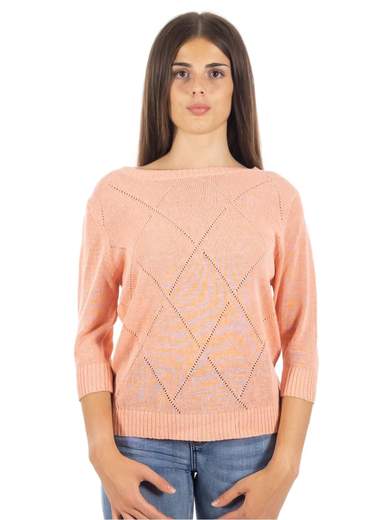 STRABELLO Maglia Scollo A Barchetta Donna Maniche Tre Quarti Di Cotone