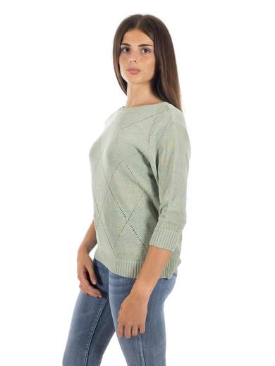 STRABELLO Maglia Scollo A Barchetta Donna Maniche Tre Quarti Di Cotone