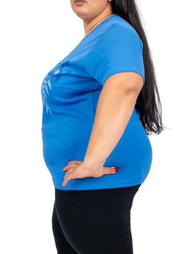 PERLARARA T-shirt donna oversize in cotone con stampa floreale e lurex – Perlarara E2126