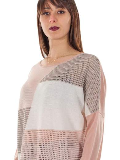 Maglia donna manica lunga estiva traforata a maniche lunghe