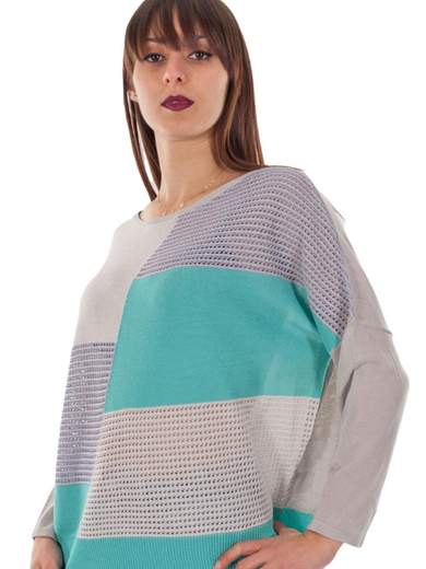 Maglia donna manica lunga estiva traforata a maniche lunghe