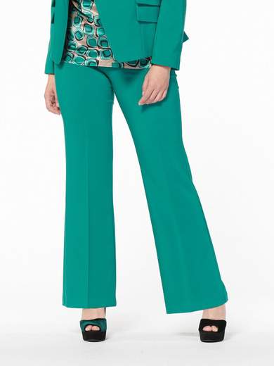 Pantalone donna tecnico a vita alta curvy mid flared stretch