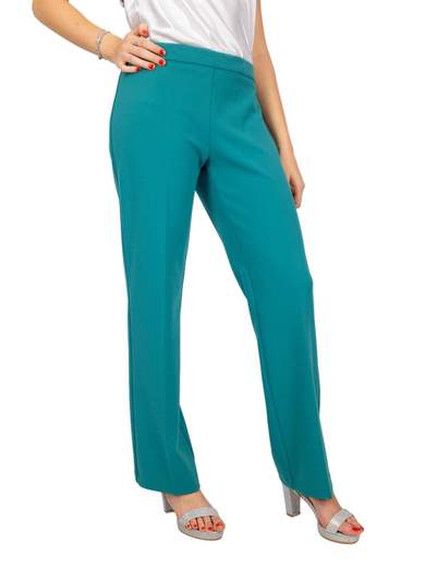 Pantaloni vita alta larghi in crepe per donne curvy