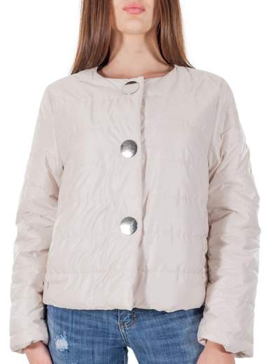 Piumino donna 100 grammi corto girocollo con bottoni a clip