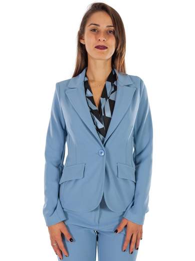 Giacca blazer donna corto elegante in crepe sfoderata.