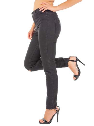 STRABELLO Jeans Strappati Ginocchia Donna a Sigaretta Estivo Slim Fit