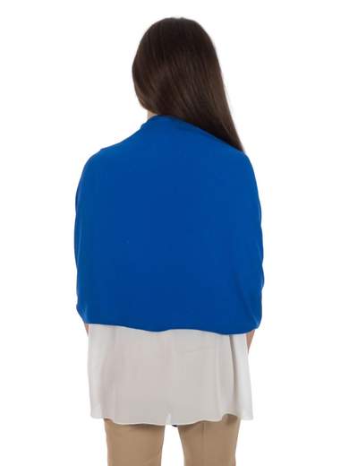 Elegant Women’s Georgette Shawl in China Blue – Made in Italy
