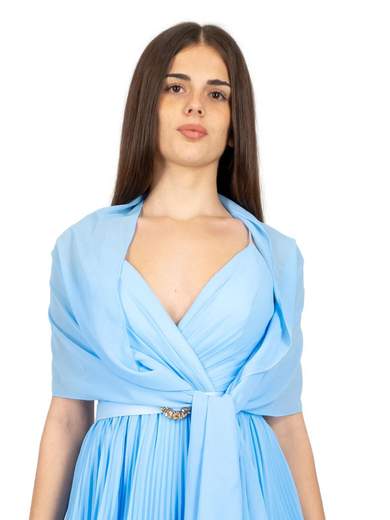 Stola elegante da cerimonia in chiffon spalmato lurex