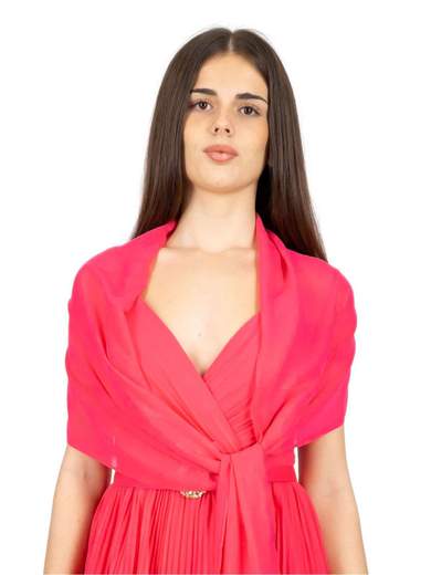 Stola elegante da cerimonia in chiffon spalmato lurex