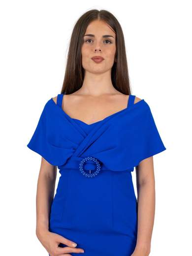 ALLURE Tubino Cerimonia Donna Corto Elegante Scollo Omerale