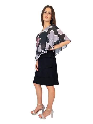 Frank Lyman Tubino Elegante Online Corto Con Balze E Mantella A Fiori