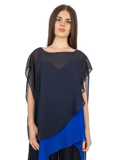 Tuta elegante per cerimonia jumpsuit taglie comode bicolore