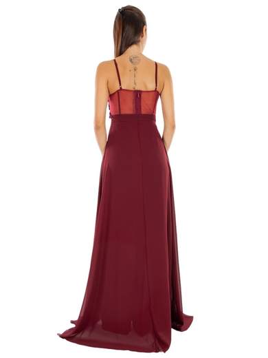 Tuta elegante per cerimonia slim corpetto pizzo macramé