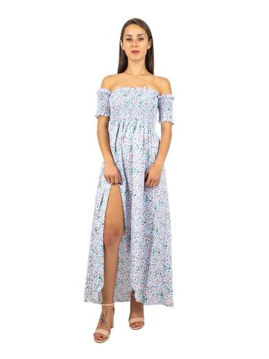 VESTITO A FIORI ESTIVO CON SPACCO