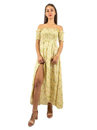 VESTITO A FIORI ESTIVO CON SPACCO