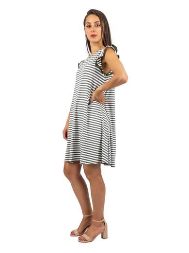 VESTITO DONNA ESTIVO IN VISCOSA A RIGHE