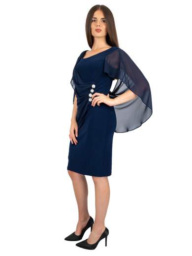 Tubino da cerimonia in chiffon con dettagli gioiello – Eleganza e raffinatezza