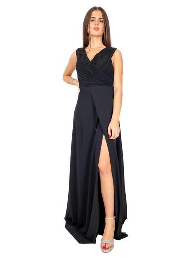 Vestito lungo elegante da sera curvy con spacco