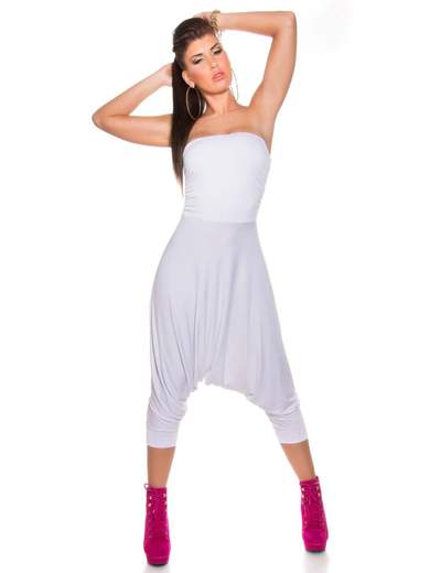 Women's Casual Bandeau Viscose Harem Jumpsuit A00442