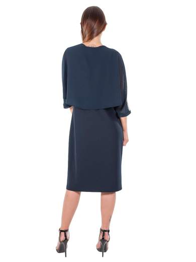 Vestito elegante donna con mantellina in lurex - Modello longuette COYOTE