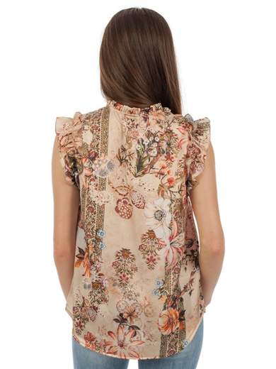 Blusa Elegante Donna A Fiori Taglie Comode Curvy Kitana