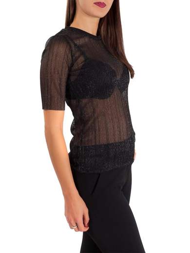 CARMEN Top Da Sera Top Discoteca Sexy Glitter Sottogiacca Trasparente